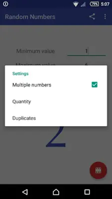 Random Numbers android App screenshot 1